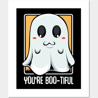 Ghost - You're Boo-tiful Funny Halloween Ghost Pun Posters and Art